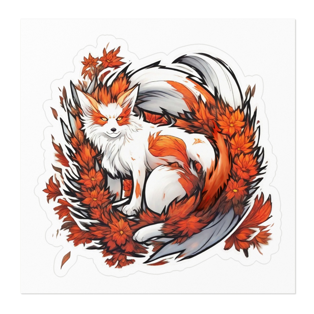 ステッカー 花狐