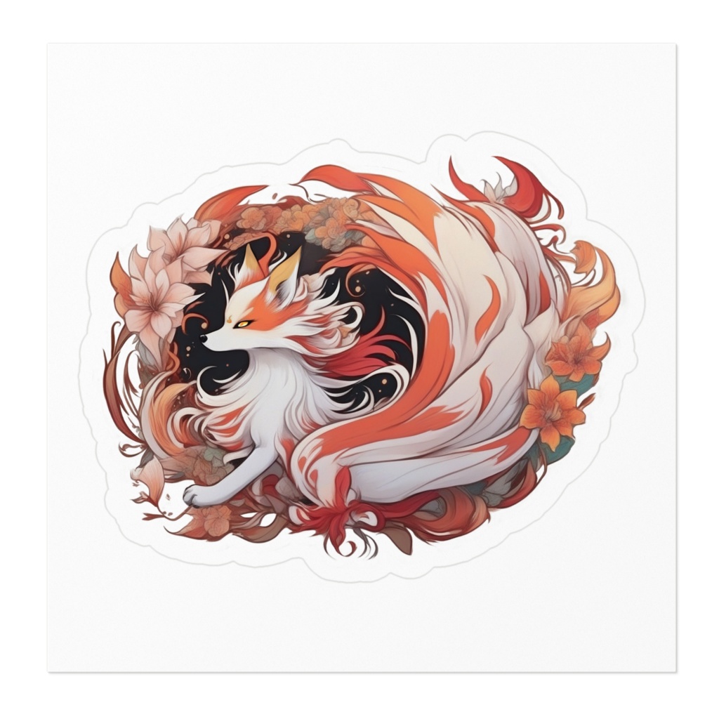 ステッカー 花狐 2