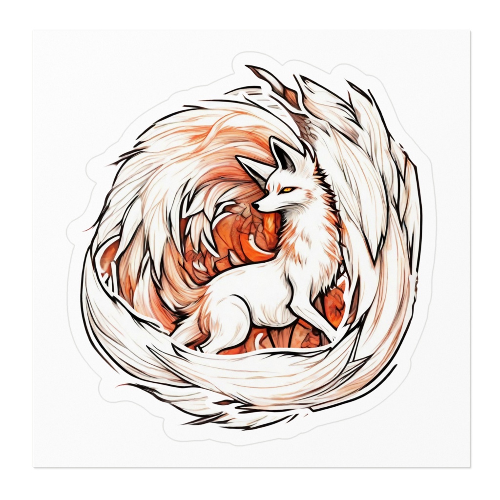 ステッカー 九尾のお狐様 2
