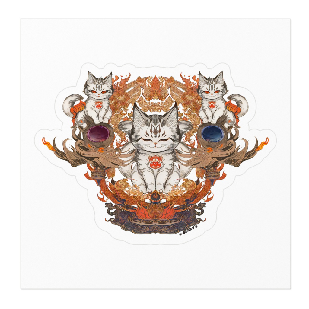 ステッカー 猫神さま - 三位一体 -