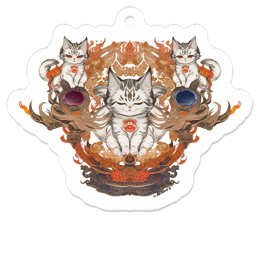 アクリルキーホルダー 猫神さま - 三位一体 -