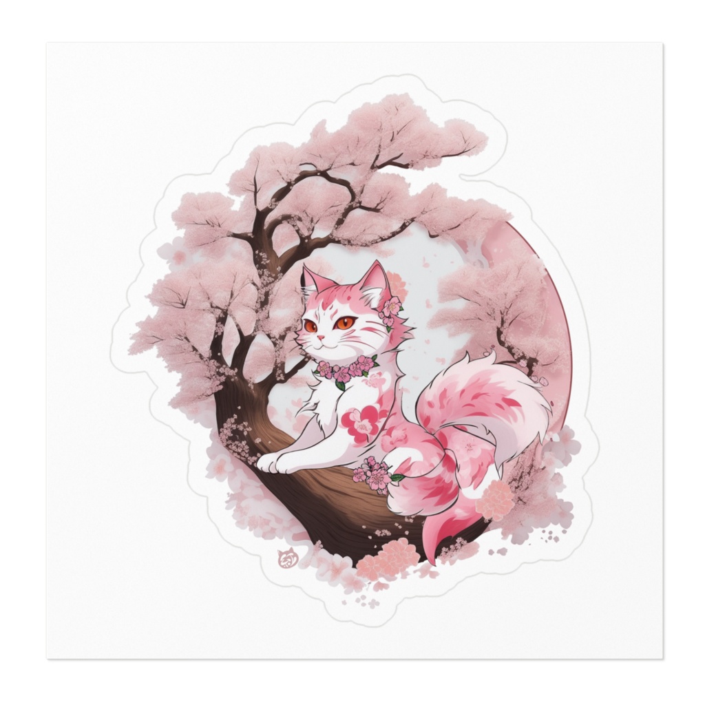 ステッカー 桜猫