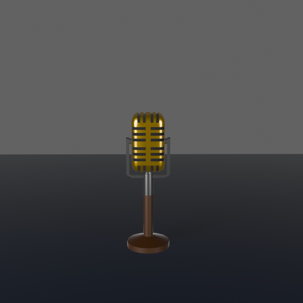 がいこつマイク 3色:卓上&杖 2種|低ポリゴン(1200~1500)