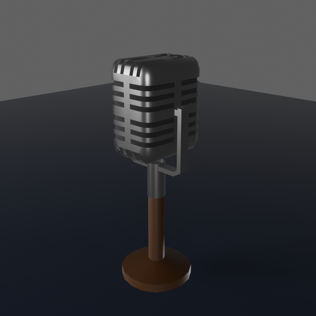 がいこつマイク 3色:卓上&杖 2種|低ポリゴン(1200~1500)