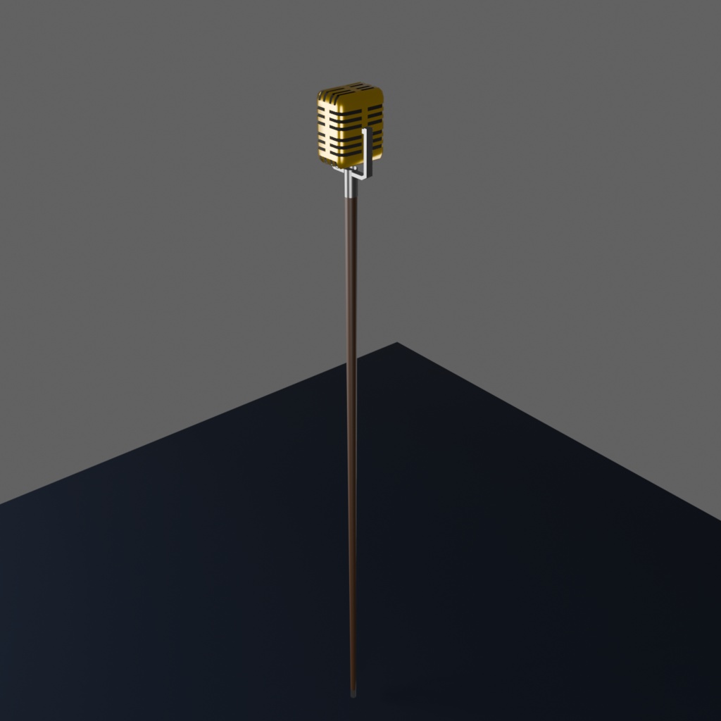 がいこつマイク 3色:卓上&杖 2種|低ポリゴン(1200~1500)