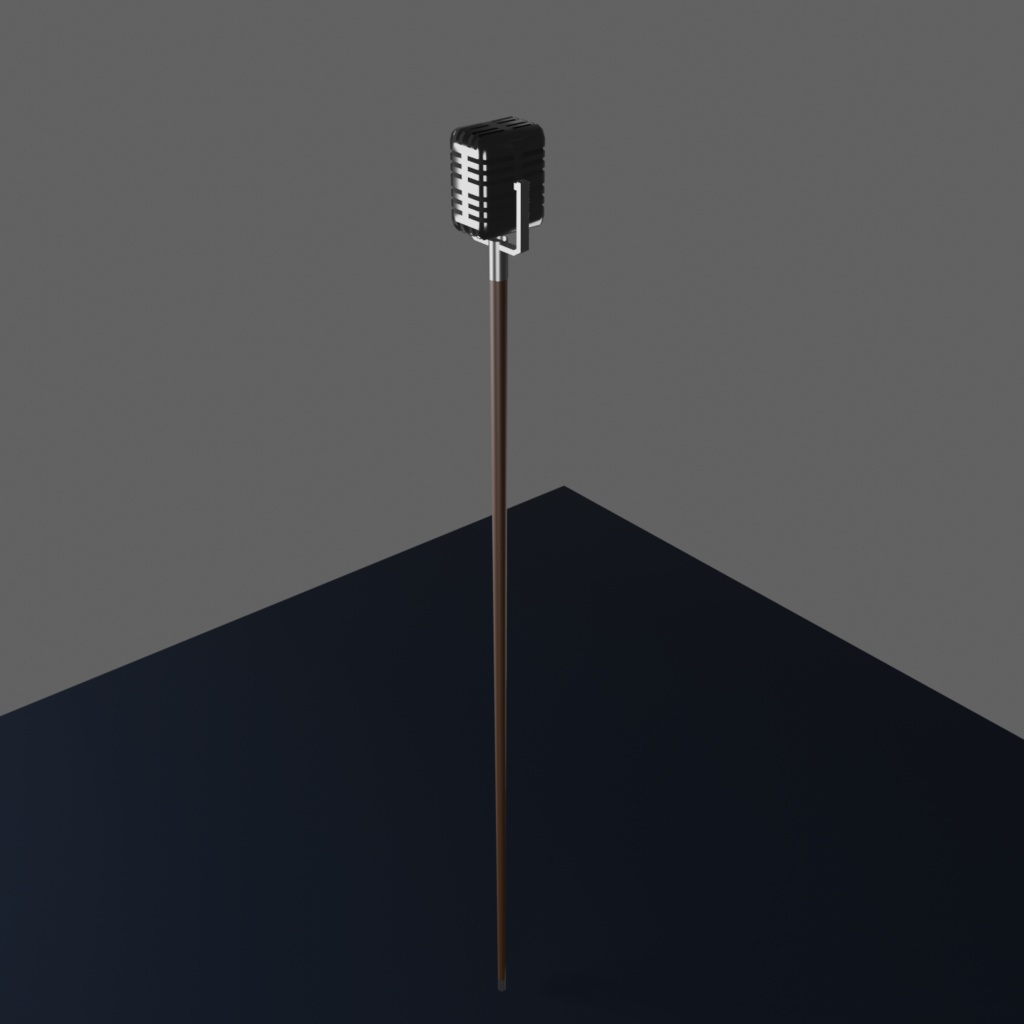 がいこつマイク 3色:卓上&杖 2種|低ポリゴン(1200~1500)