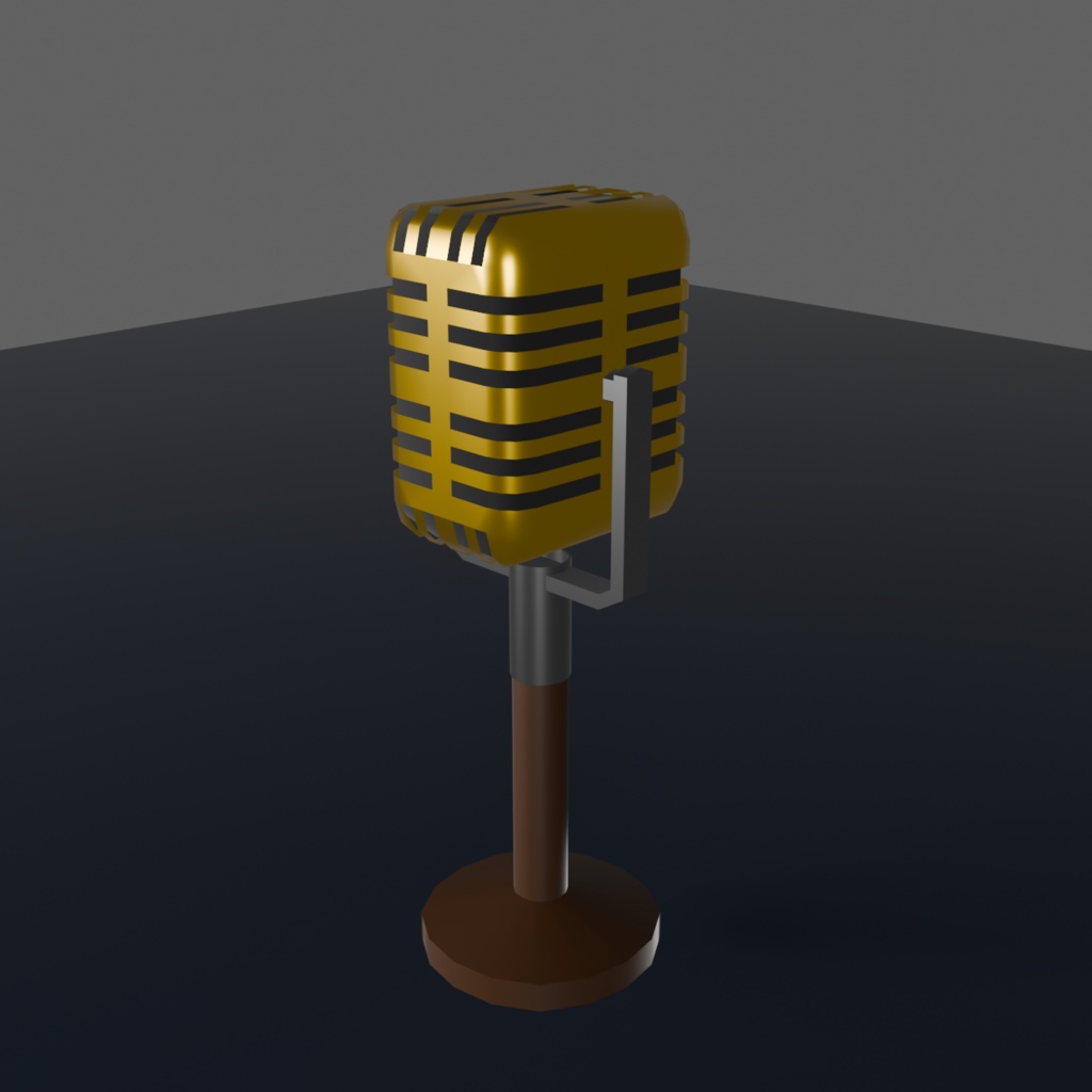 がいこつマイク 3色:卓上&杖 2種|低ポリゴン(1200~1500)