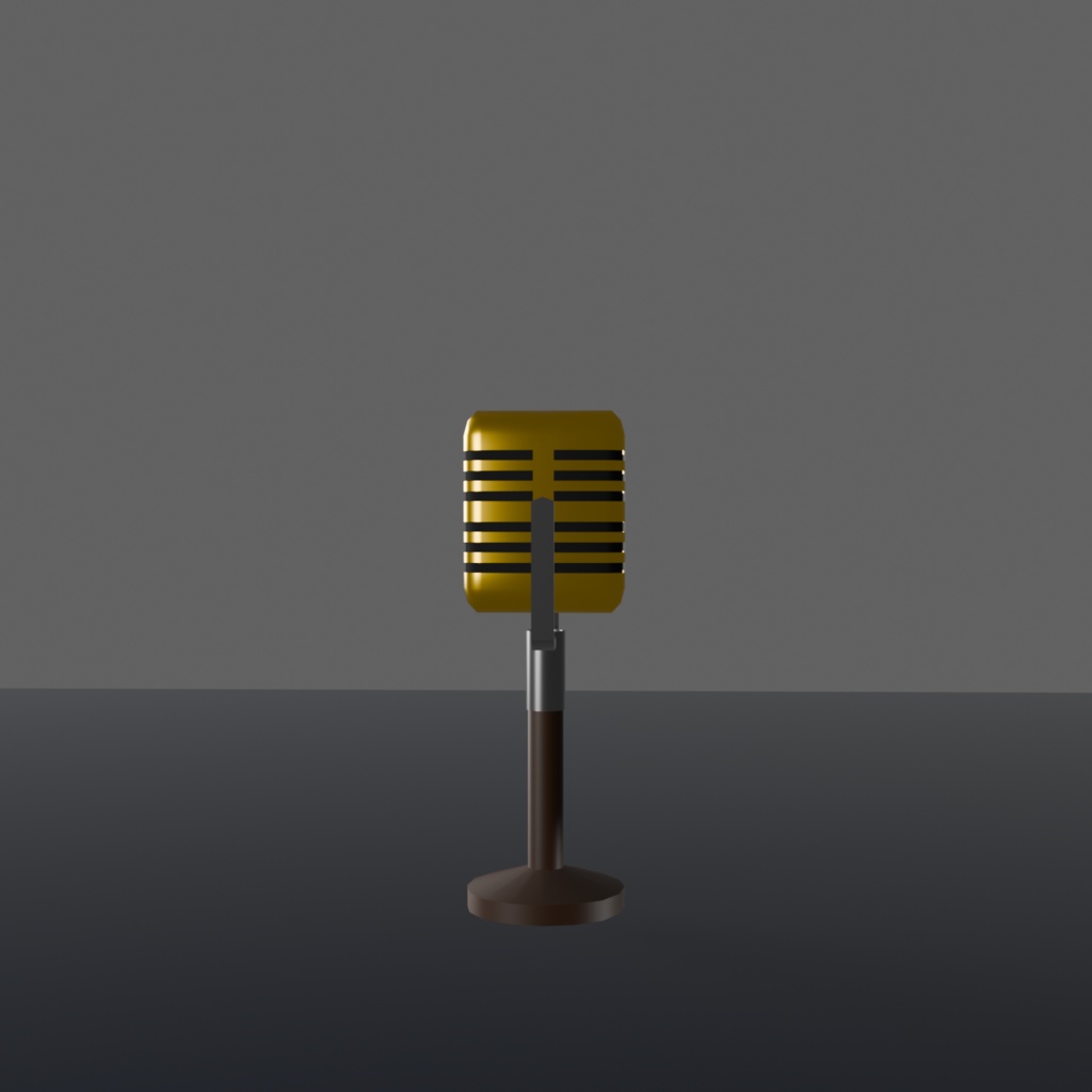 がいこつマイク 3色:卓上&杖 2種|低ポリゴン(1200~1500)