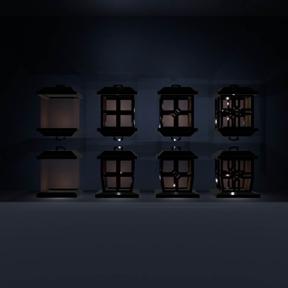 黒ランタン:全8種|低ポリゴン(120~1350)