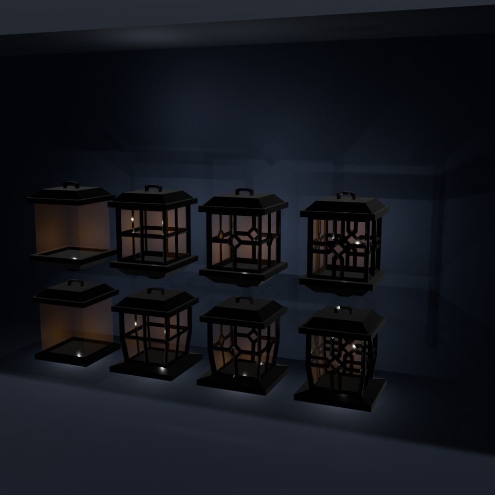 黒ランタン:全8種|低ポリゴン(120~1350)