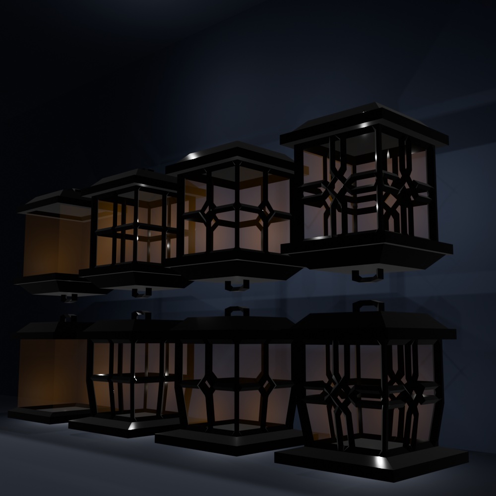 黒ランタン:全8種|低ポリゴン(120~1350)