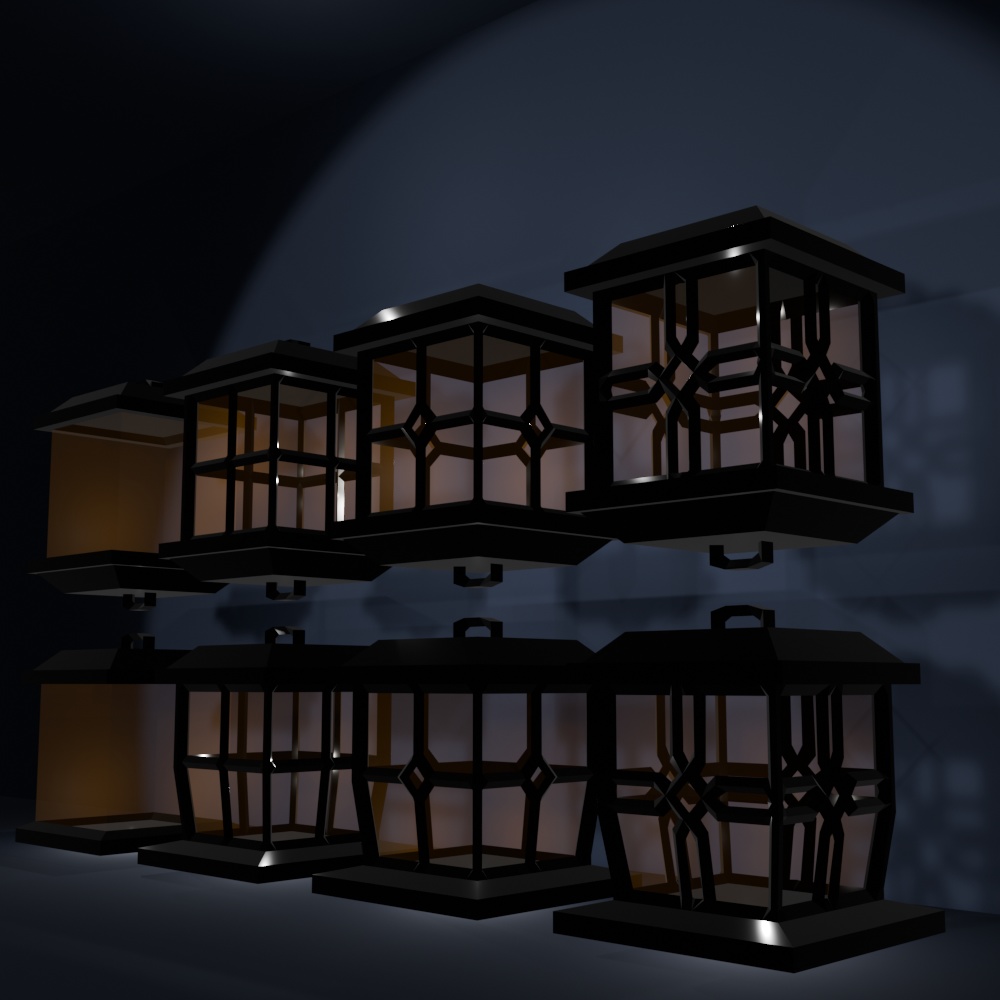 黒ランタン:全8種|低ポリゴン(120~1350)