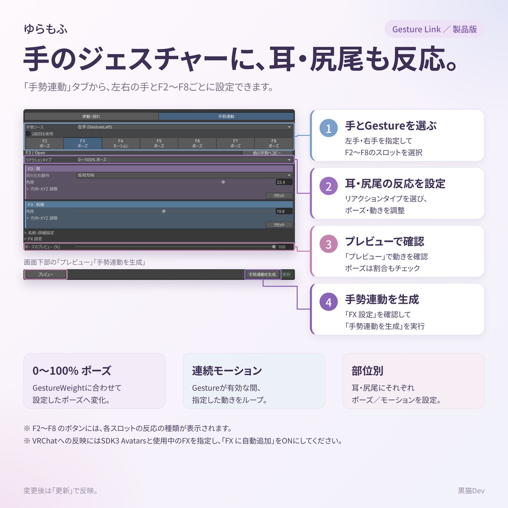 【無料あり】ゆらもふ v1.3.0 - 耳と尻尾に、自然な「ぴくっ」「ゆらり」を