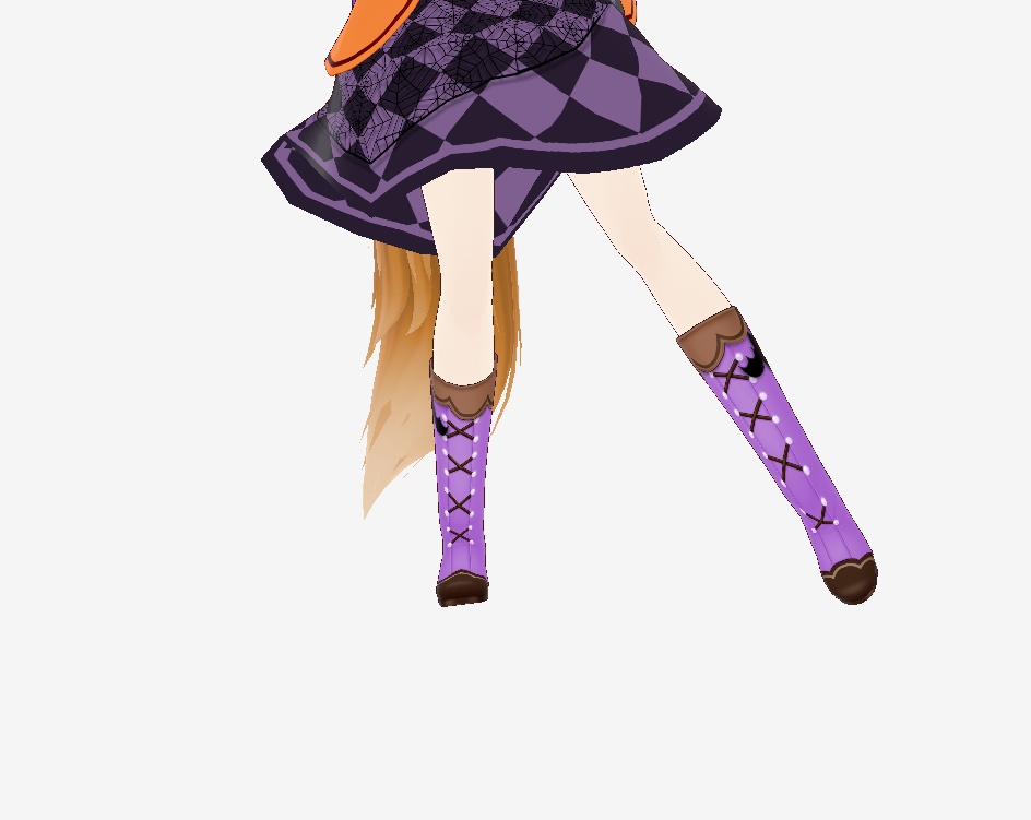 ハロウィンカラーVROID衣装のブーツ
