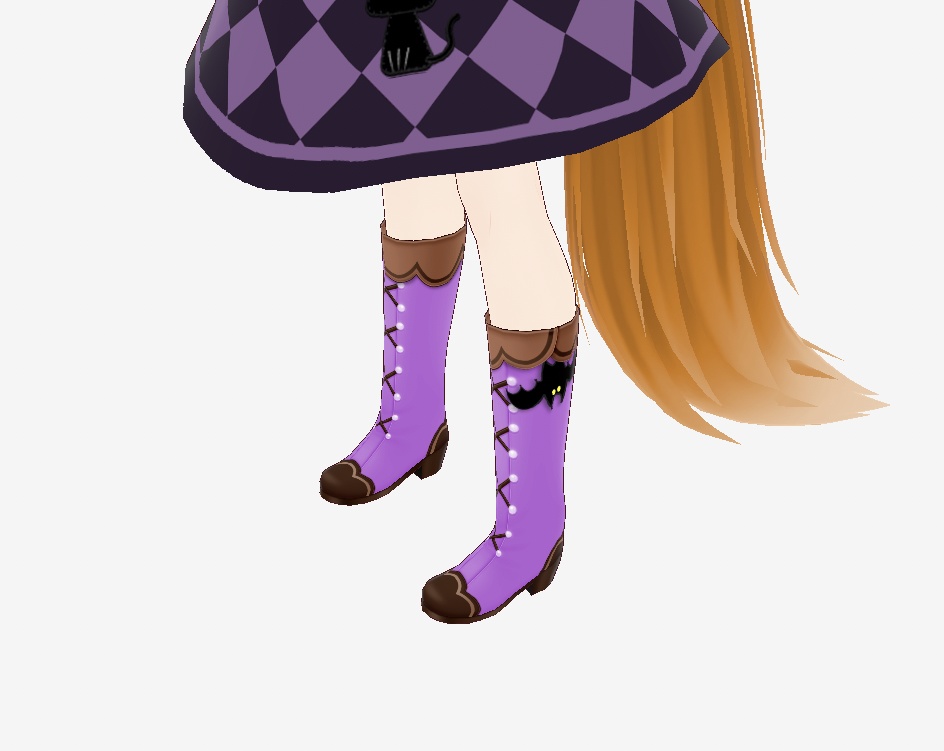 ハロウィンカラーVROID衣装のブーツ