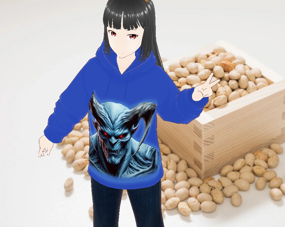 かわいい鬼パーカー 節分