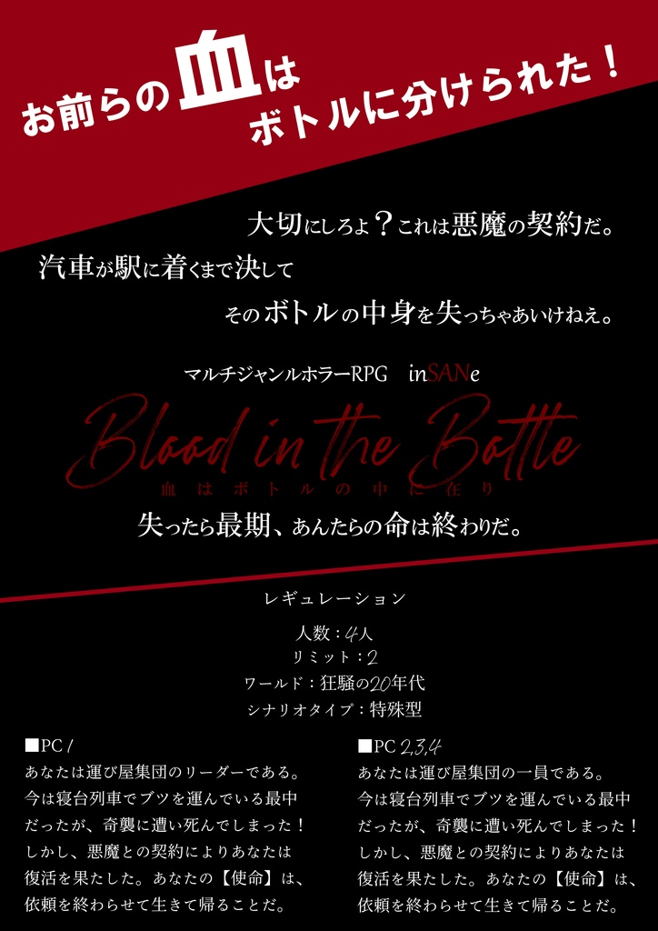 inSANeシナリオ「Blood in the Bottle」