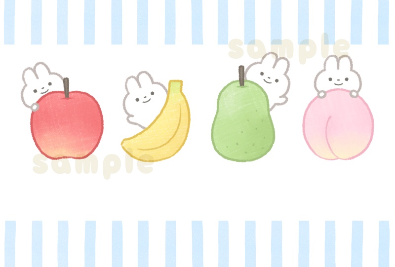 フルーツとうさぎ