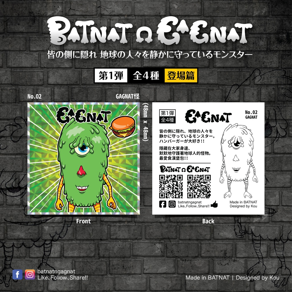 BATNAT n GAGNAT 第一彈 登場篇 昔ながらのレーザーステッカー フェーズ 1