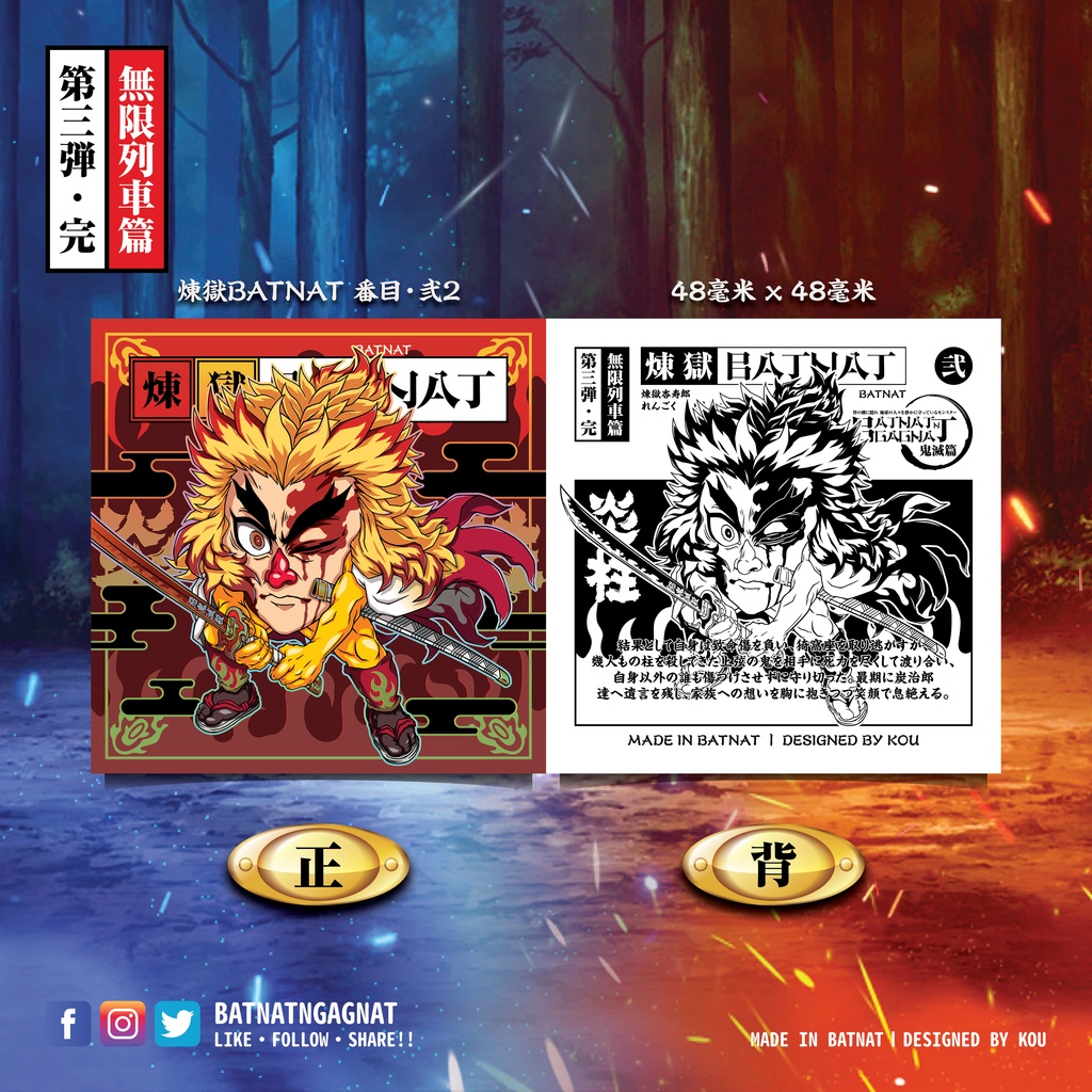 BATNAT n GAGNAT 第三彈-完 無限列車篇 (二次同人創作 / ファンワークス) 昔ながらのレーザーステッカー フェーズ 3-3