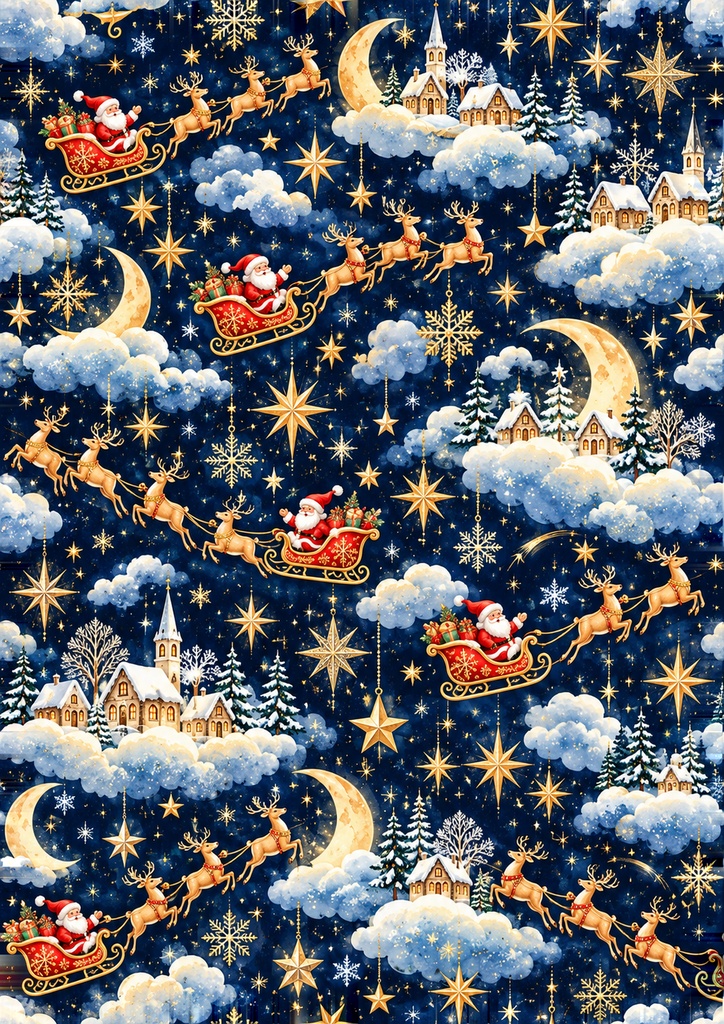 クリスマス柄デジタルペーパー5枚セット