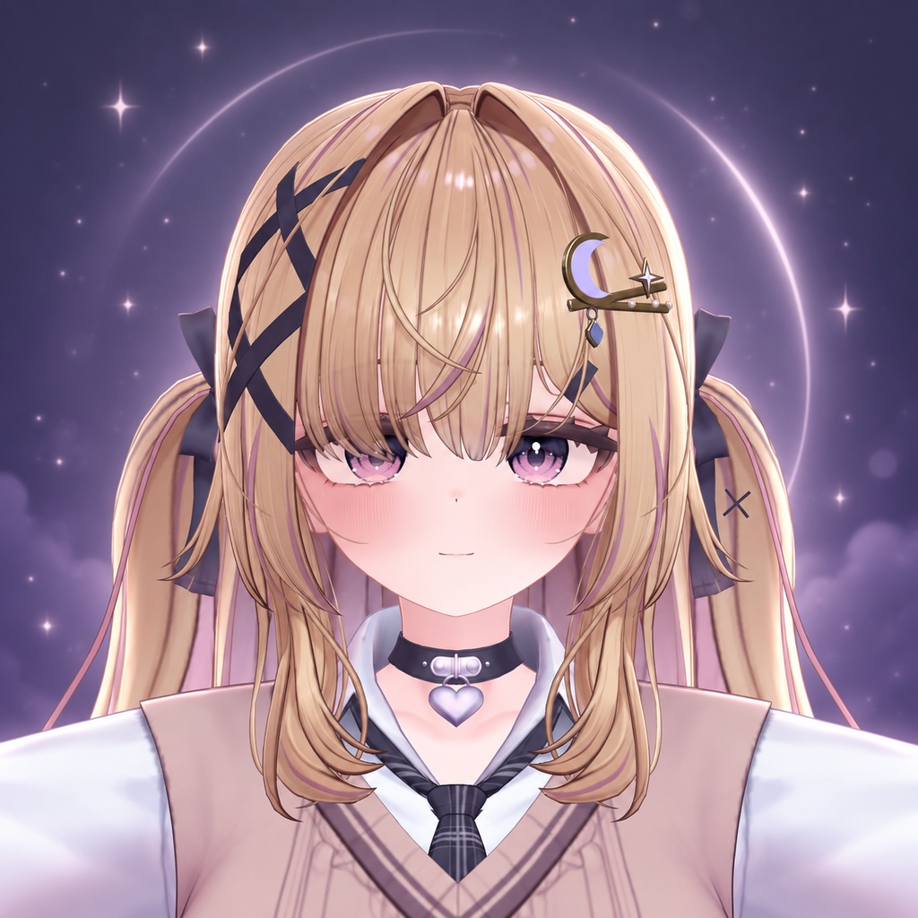 【無料】月雫 ― 月と星のヘアクリップ|3色・汎用モデル+導入補助