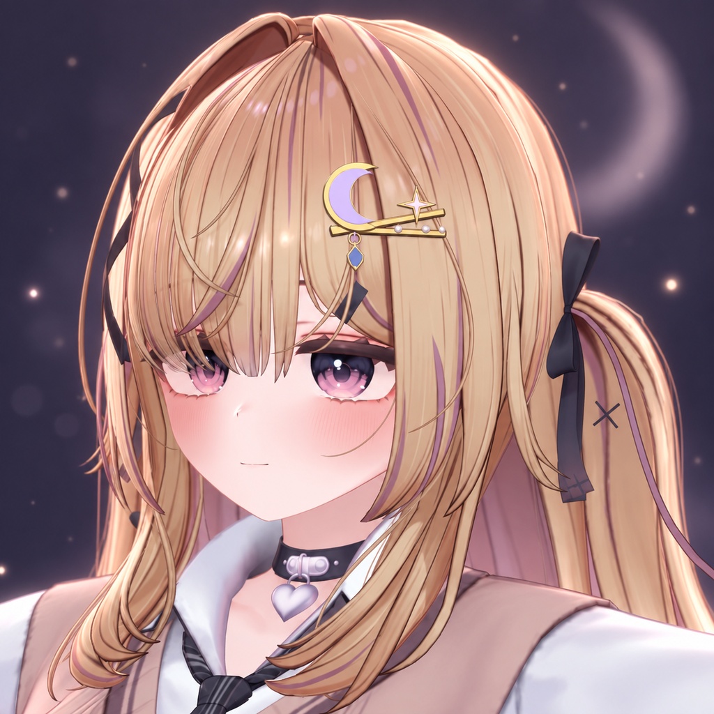 【無料】月雫 ― 月と星のヘアクリップ|3色・汎用モデル+導入補助