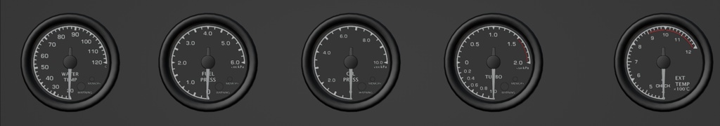 treddy 自動車用追加メーター5つ 54Φ