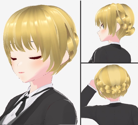 【free/無料】編み込みヘア(カラーバリエーション有)【髪型/vroid正式版】