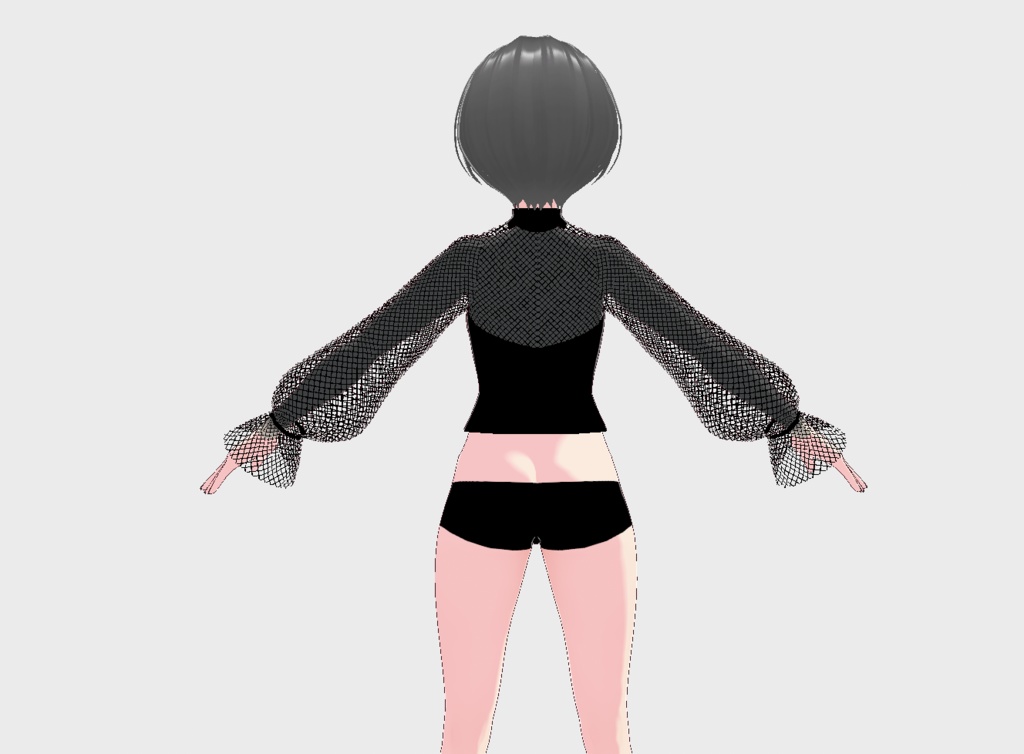 【free/無料】無理やりシースルーにしたトップス(黒ネイル付き)【vroid正式版】