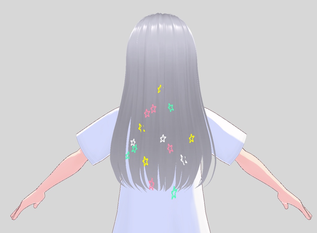 【free/無料】ロングヘア用の髪飾り（星）【vroid正式版】