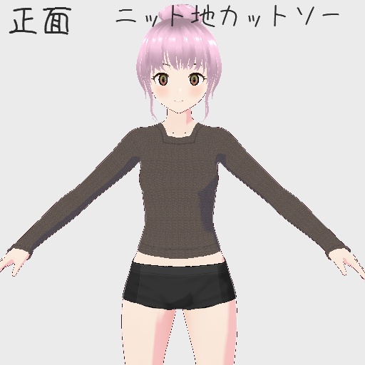 【free/無料】【支援版有り】小花柄のジャケット+ニット地カットソー【トップス/vroid正式版】