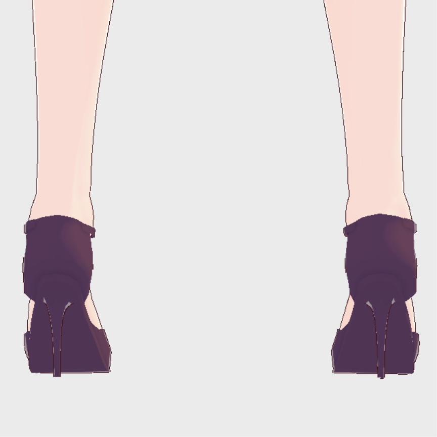 【無料版あり】ピンクと黒のドレスワンピース3点セット【ワンピース・レッグウェア・靴/vroid正式版】