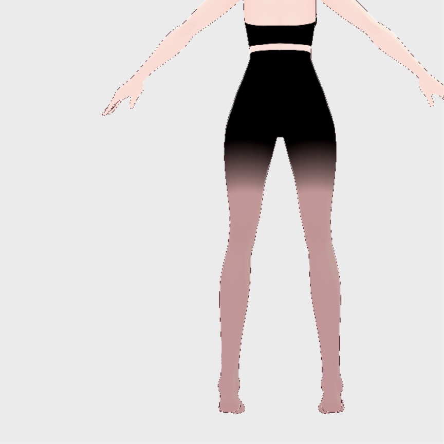 【無料版あり】ピンクと黒のドレスワンピース3点セット【ワンピース・レッグウェア・靴/vroid正式版】