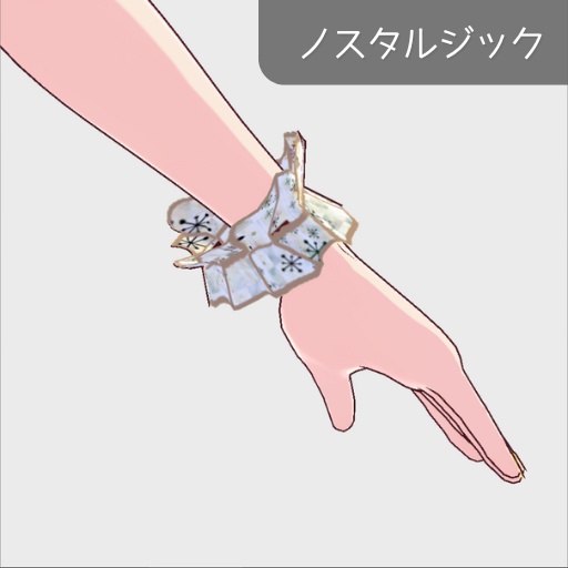 【無料版あり】vroid用セパレート水着 全6種類 手首に共布シュシュ付き【上半身インナー/vroid正式版】