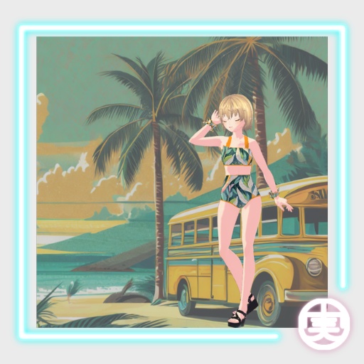 【無料版あり】vroid用セパレート水着 全6種類 手首に共布シュシュ付き【上半身インナー/vroid正式版】