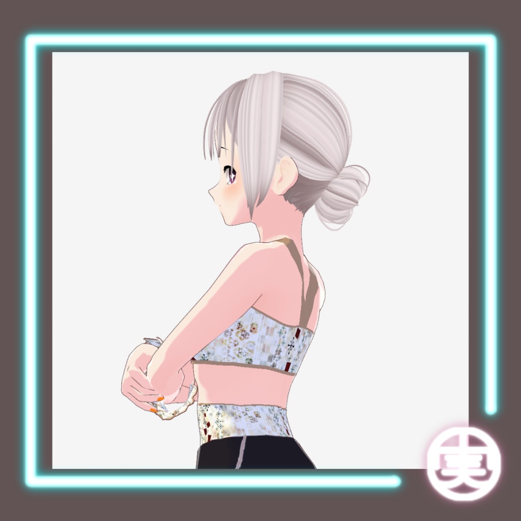 【無料版あり】ゆるめのローシニヨン(カラーバリエーション有)【髪型/vroid正式版】