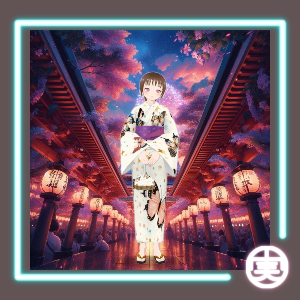 【無料】浴衣用の巾着【髪型/vroid正式版】