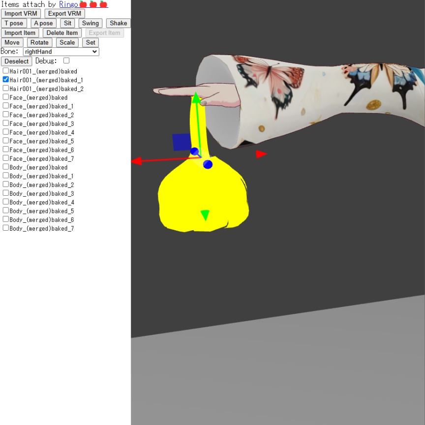 【無料】浴衣用の巾着【髪型/vroid正式版】