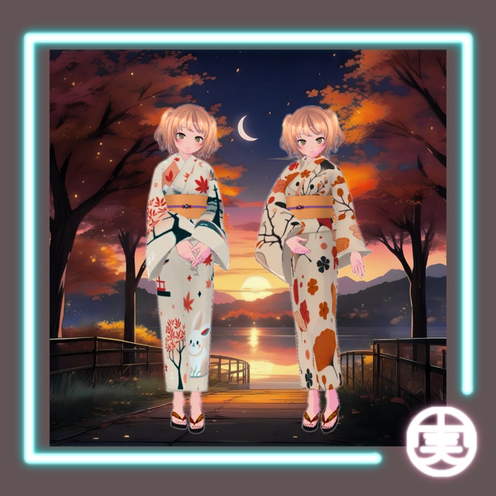 【無料】vroid用 女性向け 秋浴衣【ワンピース/vroid正式版】
