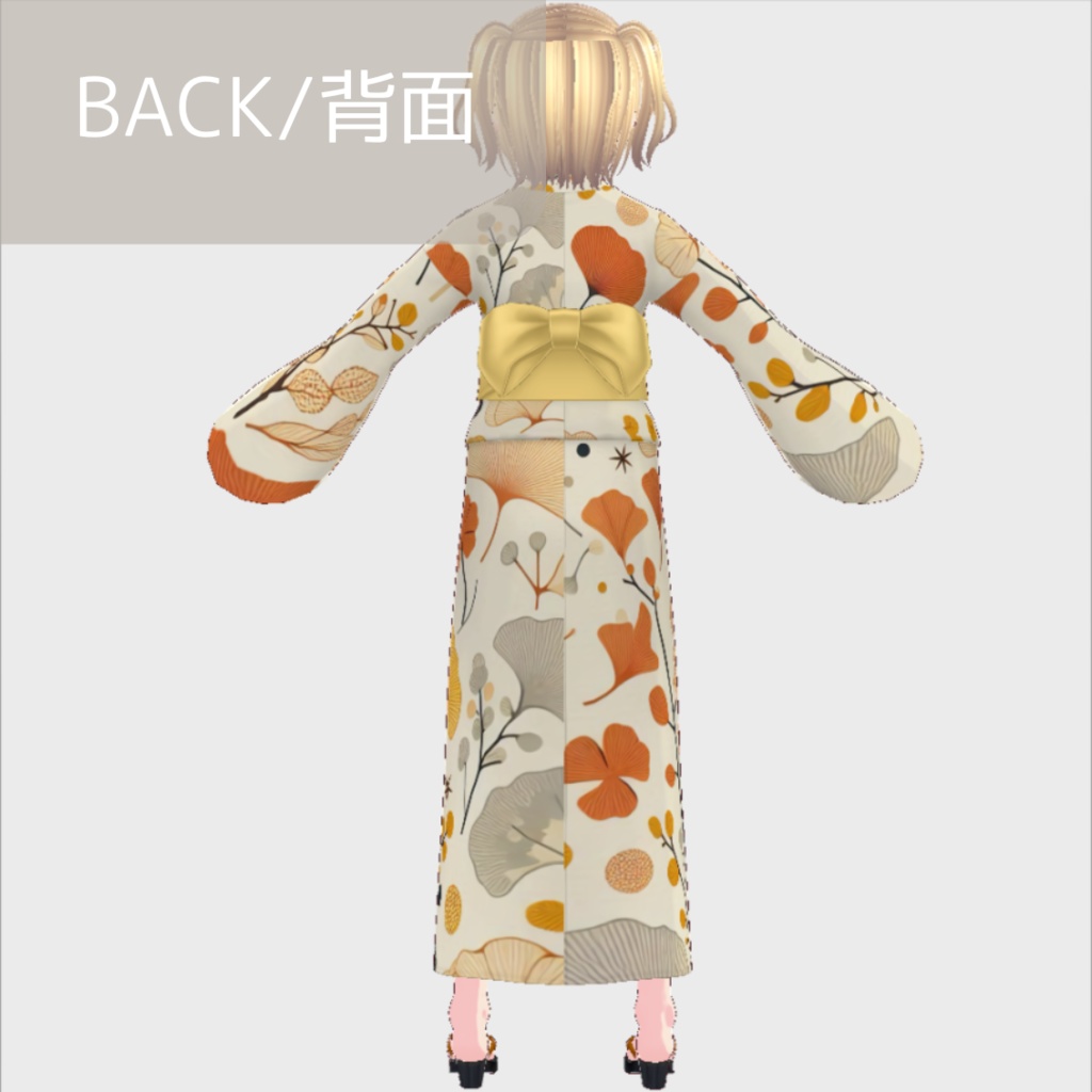 【無料】vroid用 女性向け 秋浴衣【ワンピース/vroid正式版】