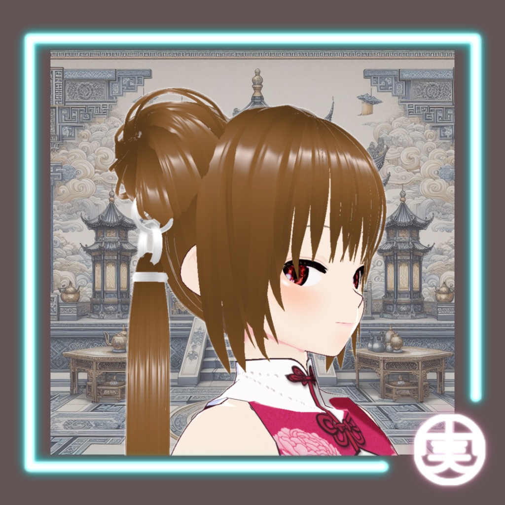 【無料/FREE】vroid用 エクステ付きおだんごヘア【髪型/vroid正式版】