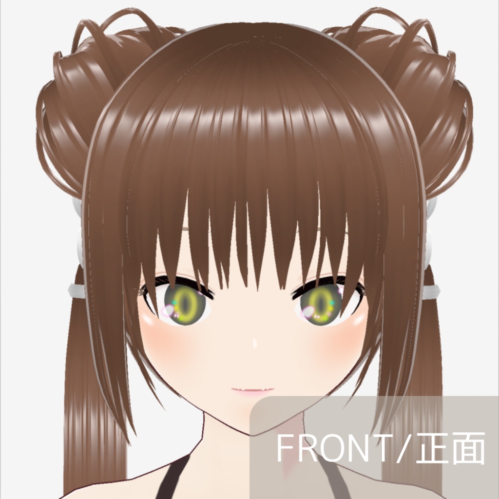 【無料/FREE】vroid用 エクステ付きおだんごヘア【髪型/vroid正式版】