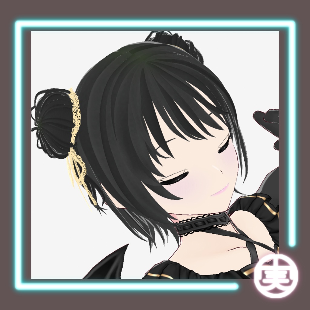 【無料版あり】vroid用 リボン付きツインおだんごヘア【髪型/vroid正式版】