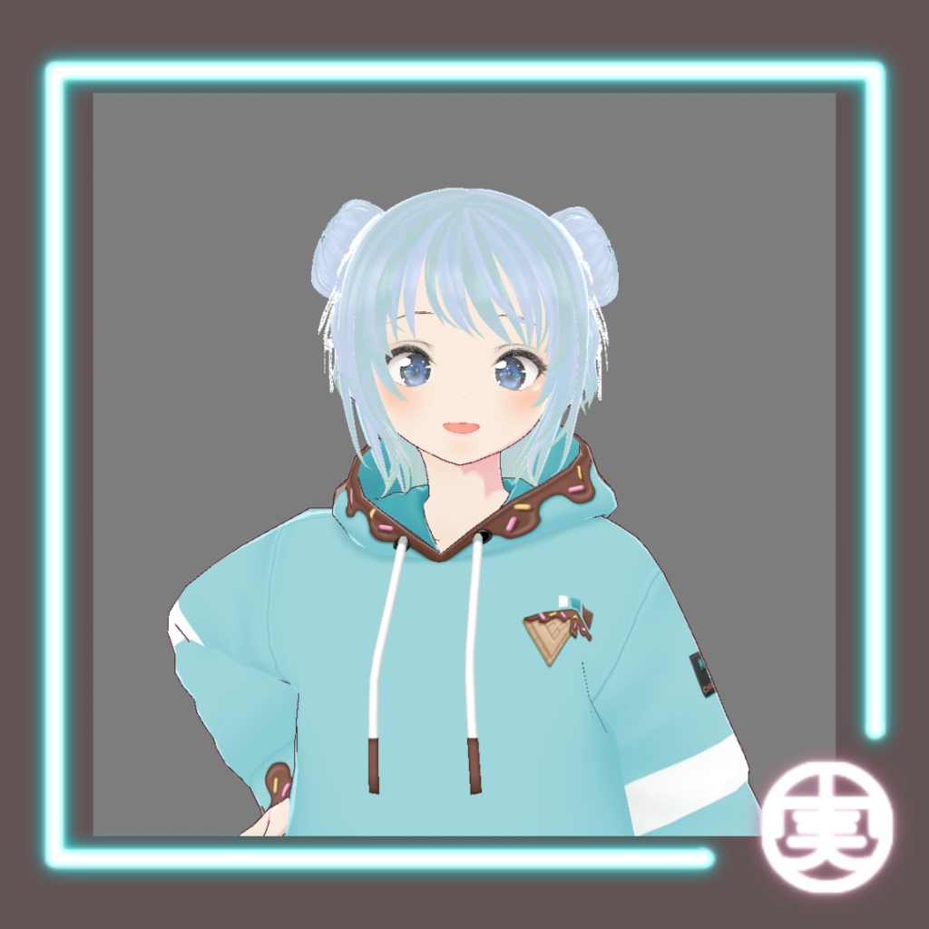 【無料版あり】vroid用 リボン付きツインおだんごヘア【髪型/vroid正式版】