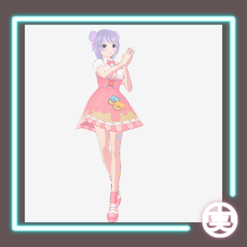 【無料版あり】vroid用 リボン付きツインおだんごヘア【髪型/vroid正式版】