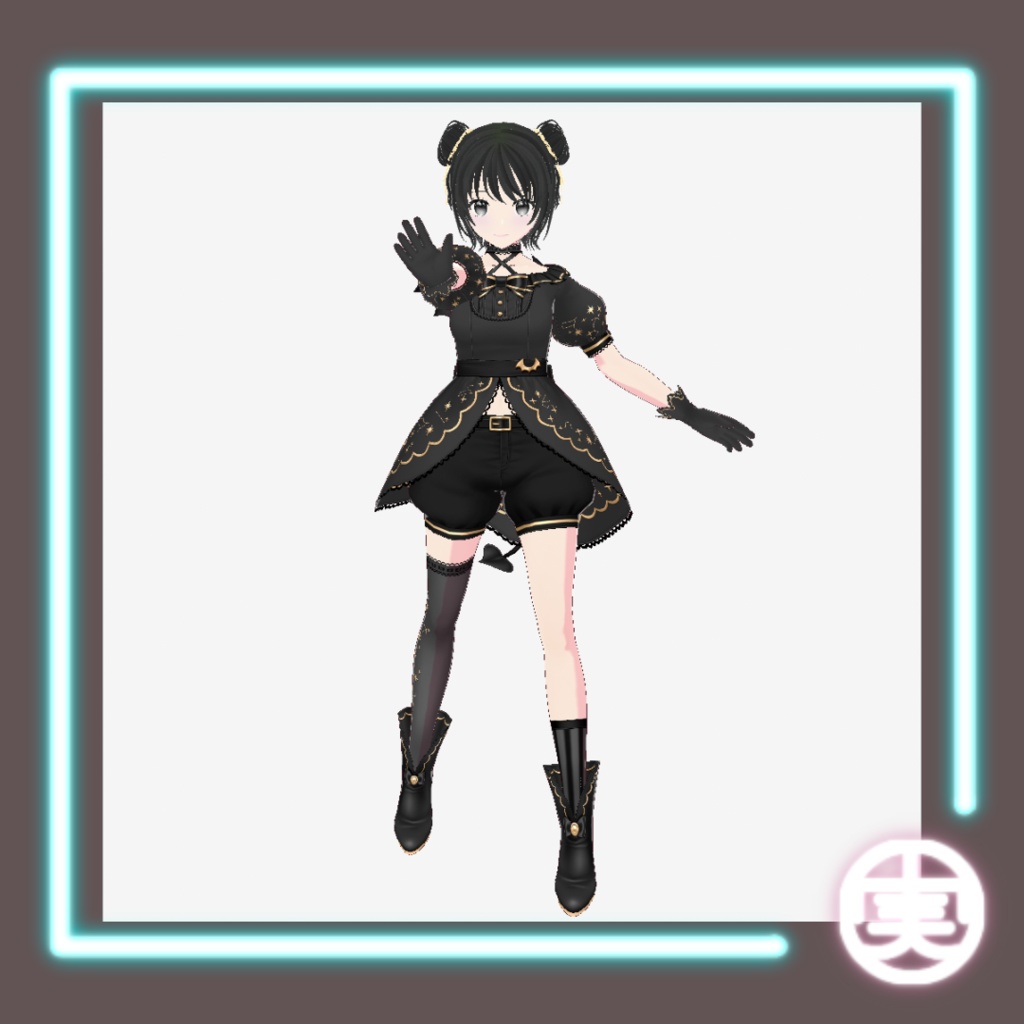 【無料版あり】vroid用 リボン付きツインおだんごヘア【髪型/vroid正式版】