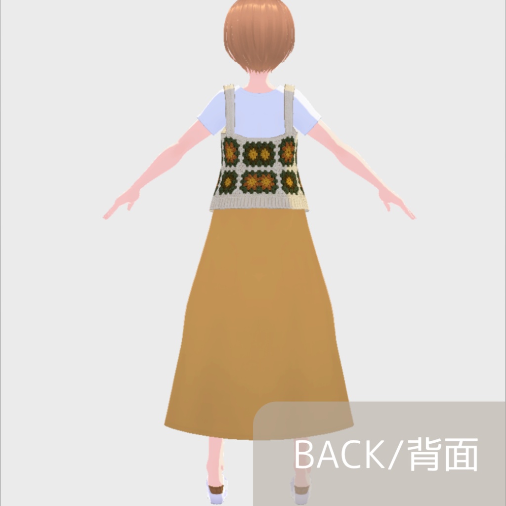 【無料】初秋のニットビスチェ付きワンピース【ワンピース/vroid正式版】