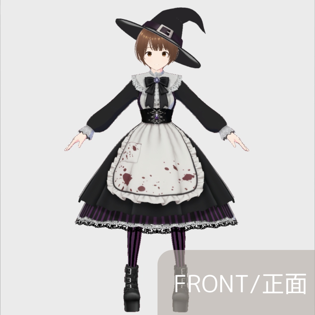 vroid用 女性向け ハロウィンゴシックウィッチコーデ【4点セット/vroid正式版】