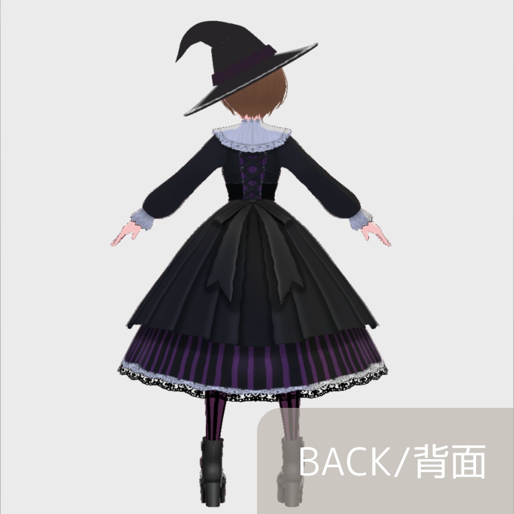 vroid用 女性向け ハロウィンゴシックウィッチコーデ【4点セット/vroid正式版】